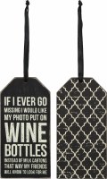 6" x 3" Put My Photo on Wine Bottles Bottle Tag