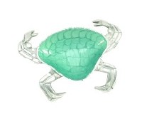 11" Silver and Green Crab Dish
