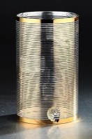 8" Metallic Gold Banded Glass Hurricane