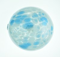 4" Blue and White Multicolor Spots Blown Glass Orb