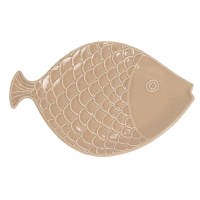 12" Sand Textured Ceramic Fish Platter