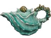 6" Blue Shell Ceramic Teapot