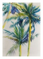 32" x 24" Three Multicolor Palms Canvas