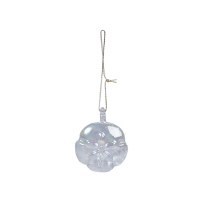 2" Round Clear Glass Sand Dollar Ornament