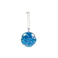 2" Round Blue Glass Sand Dollar Ornament
