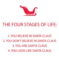 5" Square The Four Santa Stages of Life Beverage Napkins