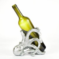8" Silver Octopus Wine Bottle Holder