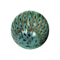 4" Blue Ribbed Ceramic Orb