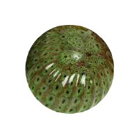 4" Green Ribbed Ceramic Orb