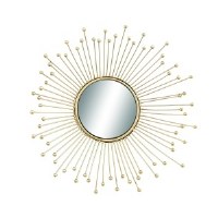 14" Medium Round Gold Metal Spokes Mirror