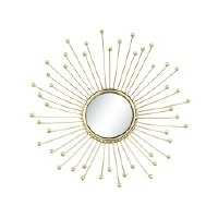 12" Small Round Gold Metal Spokes Mirror