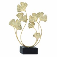 22" Gold Metallic "U"-Shaped Ginkgo Leaves Sculpture