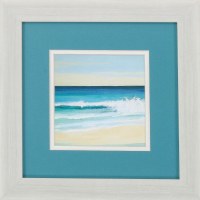 12" Square Sunny Seaside 2 Framed Print Under Glass