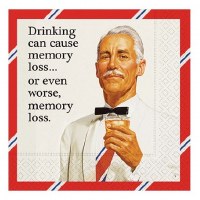 5" Square Red Memory Loss Beverage Napkins