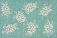 3 ft. 5 in. x 5 ft. 5 in. Aqua Sea Turtles Rug