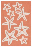 2 ft. x 3 ft. Coral and Off White Starfish Rug