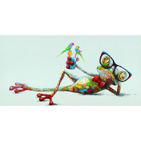 24" x 47" Multicolor Geek Chic Treefrog Canvas Print