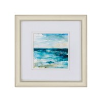 12" Square Ocean Break 2 Framed Print Under Glass