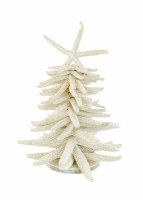 9" Small Distressed White Finish Starfish Tree