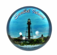 3" Sanibel Island Lighthouse Glass Paperweight