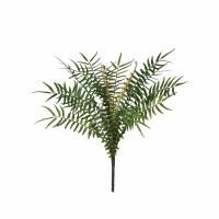 13" Green and Brown Artificial Fern Bush