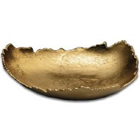 12" Gold Jagged Edge Aluminum Metal Bowl