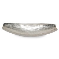 19" Aluminum Oblong Textured  Aluminum Metal Bowl