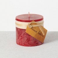 4" x 4" Cranberry Timber Pillar Candle