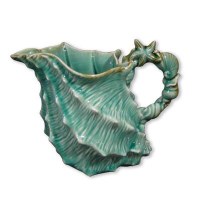 8" Blue Shell Ceramic Pitcher