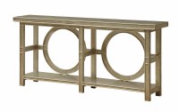 69" Distressed Silver Finish Double Circle Console