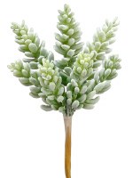 8" Faux Gray Green Soft Artificial Sedum Succulent Spray