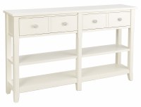 60" White Two Drawer Two Shelf Console