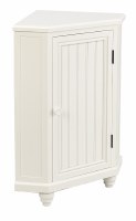 24" White Single Door Corner Cabinet