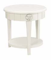 24" Round White Sand Dollar Beadboad Table