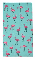 8" x 5" Square Blue and Pink Flamingo Paper Guest Towels