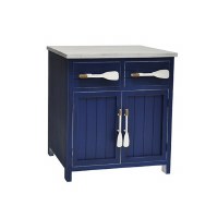 30" Dark Blue and White Oar Handle Cabinet