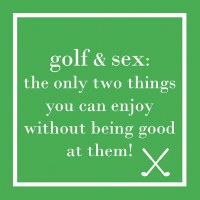 5" Square Green and White Golf & Sex Beverage Napkins