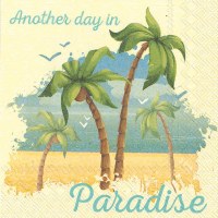 5" Square Another Day in Paradise Palm Trees Beverage Napkins