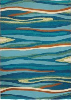 60" x 36" Multicolor Abstract Ocean Waves Rug