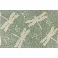 1 ft. 10 in. x 2 ft. 10 in. Green and Beige Dragonfly Field Rug