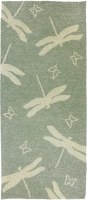 60" x 26" Green and Beige Dragonfly Field Rug