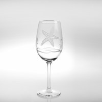 12 fl oz. Etched Starfish Wine Glass