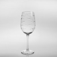 12 fl oz. Etched Fish Wine Glass