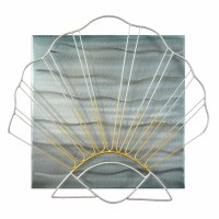 19" x 22" Wire Scallop on Square Coastal Metal Wall Art Plaque MM315