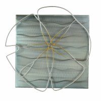 19" x 22" Wire Sand Dollar on Square Coastal Metal Wall Art Plaque MM317