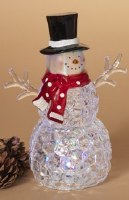 9" LED Acrylic Black Hat Snowman