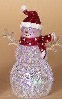 9" LED Acrylic Red Hat Snowman