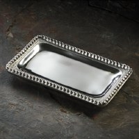 7" Aluminum Metal Beaded Rim Tray