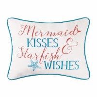 12" x 16" Multicolor Mermaid Kisses & Starfish Wishes Pillow