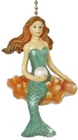 2" Mermaid With Pearl Fan Pull
